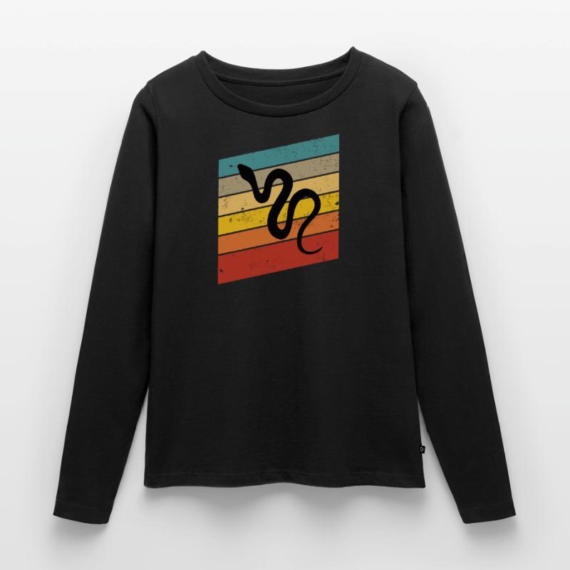 Snake Retro Reptile Python Gift idea Frauen Premium Bio Langarmshirt