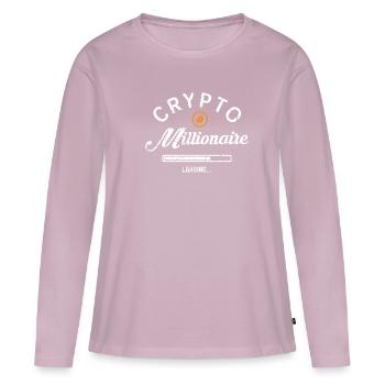 Crypto Millionaire Loading Blockchain Bitcoin - Women's Premium Organic Long Sleeve Shirt - dusky pink - Front - Julia (174cm)