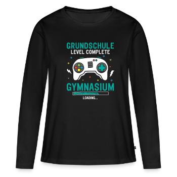 Niveau de l’école primaire Remplissage complet du gymnase - T-shirt manches longues Premium bio Femme - noir - Devant - Julia (174cm)
