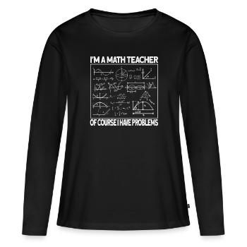 Matematik - Premium økologisk langærmet T-shirt til kvinder - sort - Foran - Julia (174cm)
