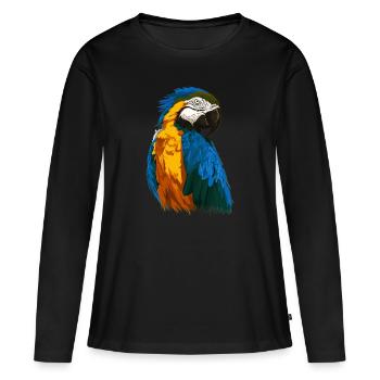 Perroquet ara Perroquets aras - T-shirt manches longues Premium bio Femme - noir - Devant - Julia (174cm)