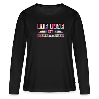 Die Lage Ist Besäufniserregend Vintage Saufen - Frauen Premium Bio Langarmshirt - Schwarz - Vorne - Julia (174cm)