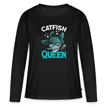 wels - Frauen Premium Bio Langarmshirt - Schwarz - Vorne - Julia (174cm)