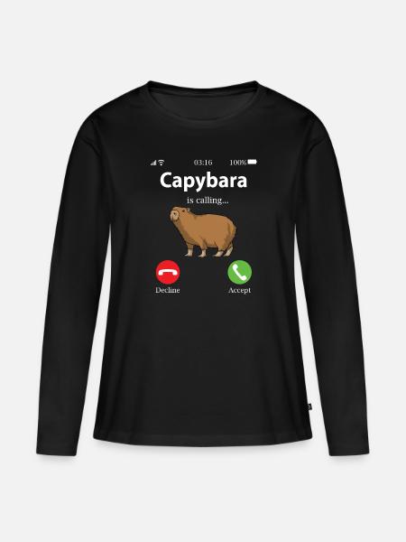 capybara - Frauen Premium Bio Langarmshirt - Schwarz