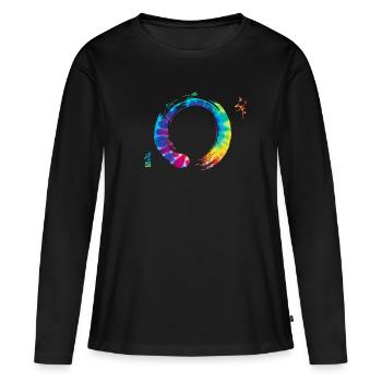 Bonsai Zen Enso Circle Yoga - Women's Premium Organic Long Sleeve Shirt - black - Front - Julia (174cm)