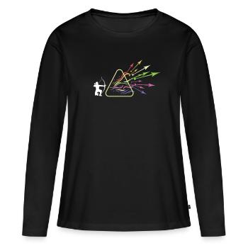 Bogenschütze Prisma Regenbogen Licht Physik - Frauen Premium Bio Langarmshirt - Schwarz - Vorne - Julia (174cm)