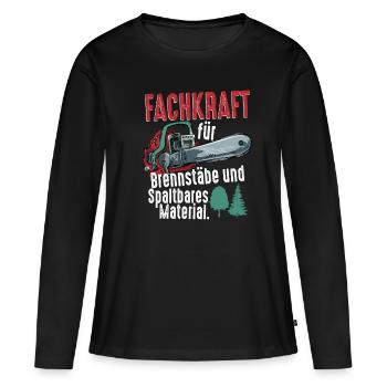 Fachkraft für Brennstäbe und spaltbares Material - Frauen Premium Bio Langarmshirt - Schwarz - Vorne - Julia (174cm)
