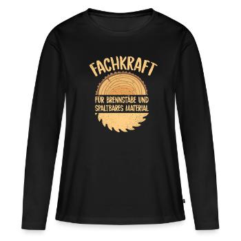 Fachkraft für Brennstäbe und spaltbares Material - Frauen Premium Bio Langarmshirt - Schwarz - Vorne - Julia (174cm)