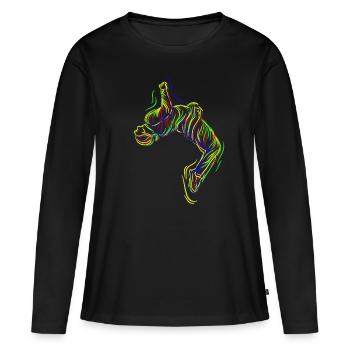 Parkour Backflip - T-shirt manches longues Premium bio Femme - noir - Devant - Julia (174cm)