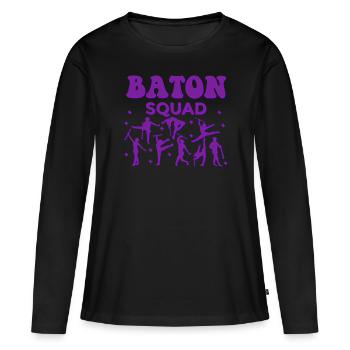 Bâton Twirling Staff Jonglage Gymnastik mit Stab - Frauen Premium Bio Langarmshirt - Schwarz - Vorne - Julia (174cm)