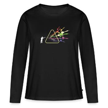 Dart Prisma Regenbogen Licht Lustig Physik - Frauen Premium Bio Langarmshirt - Schwarz - Vorne - Julia (174cm)
