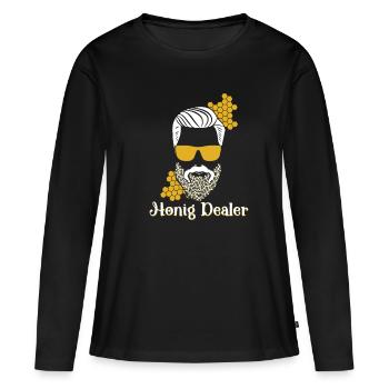 Marchand de miel - T-shirt manches longues Premium bio Femme - noir - Devant - Julia (174cm)