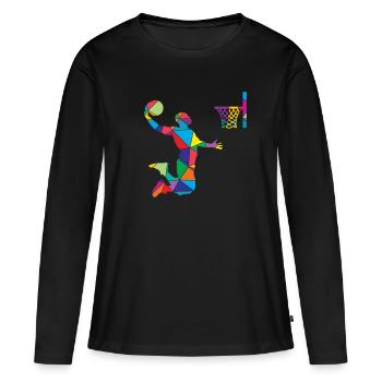 Low Poly Baller Polygon Basketball - Women's Premium Organic Long Sleeve Shirt - black - Front - Julia (174cm)