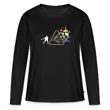 Eisstock Prisma Regenbogen Licht Lustig Physik - Frauen Premium Bio Langarmshirt - Schwarz - Vorne - Julia (174cm)