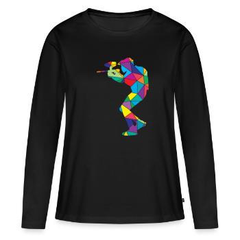 Low Poly Shooting Polygon Paintball - Women's Premium Organic Long Sleeve Shirt - black - Front - Julia (174cm)