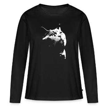 British Shorthair Katze - Frauen Premium Bio Langarmshirt - Schwarz - Vorne - Julia (174cm)