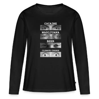 Les yeux rivés sur le changement climatique - T-shirt manches longues Premium bio Femme - noir - Devant - Julia (174cm)