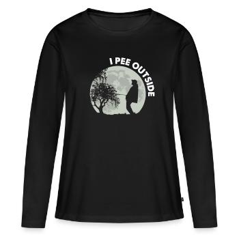 Je fais dehors - T-shirt manches longues Premium bio Femme - noir - Devant - Julia (174cm)