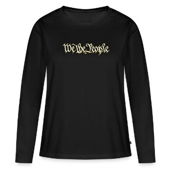 We The People Patriot Constitution des États-Unis - T-shirt manches longues Premium bio Femme - noir - Devant - Julia (174cm)