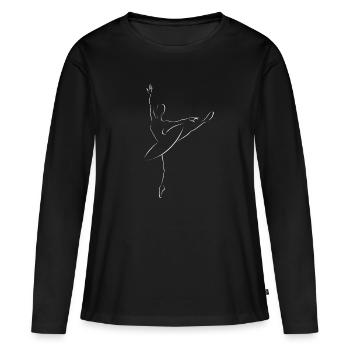 Ballet Ballerina Barre Plie Tänzerin - Frauen Premium Bio Langarmshirt - Schwarz - Vorne - Julia (174cm)