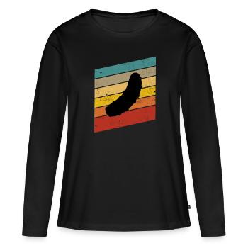 Gurke Gewürzgurke Retro Geschenk - Frauen Premium Bio Langarmshirt - Schwarz - Vorne - Julia (174cm)
