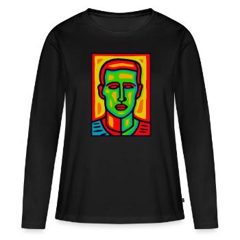 Is this Pop Art? Bold Colors, Masculine Portrait - Women's Premium Organic Long Sleeve Shirt - black - Front - Julia (174cm)