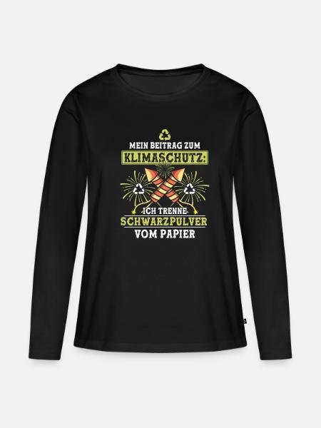 Mein Beitrag Zum Klimaschutz Feuerwerk - Frauen Premium Bio Langarmshirt - Schwarz