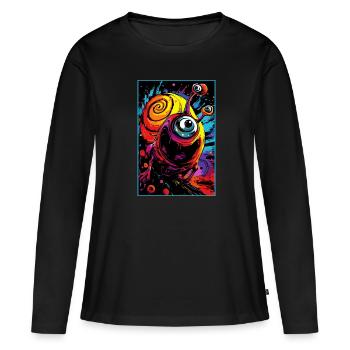 Die atomare Alien Säure Schnecke - Frauen Premium Bio Langarmshirt - Schwarz - Vorne - Julia (174cm)