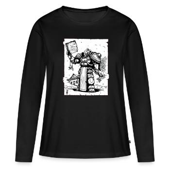 Samouraï japonais Mega Sakura Armor - T-shirt manches longues Premium bio Femme - noir - Devant - Julia (174cm)