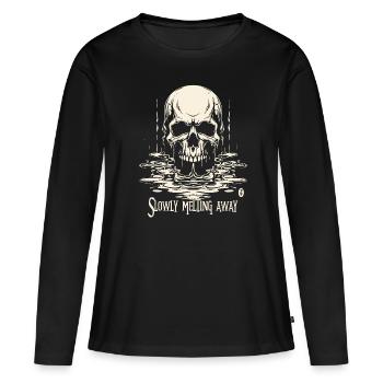 Vieillir et fondre lentement - T-shirt manches longues Premium bio Femme - noir - Devant - Julia (174cm)