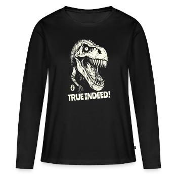 En vérité, un crâne de dinosaure - T-shirt manches longues Premium bio Femme - noir - Devant - Julia (174cm)
