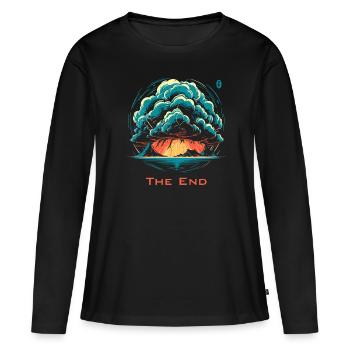 Réchauffement climatique : les orages, la fin - T-shirt manches longues Premium bio Femme - noir - Devant - Julia (174cm)