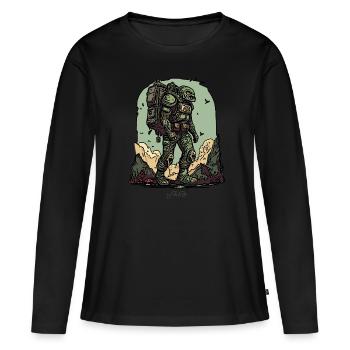 Mission sur une planète lointaine - T-shirt manches longues Premium bio Femme - noir - Devant - Julia (174cm)