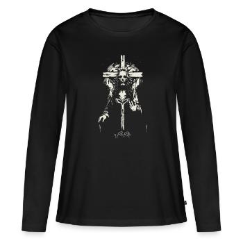 Le Saint Sauveur - T-shirt manches longues Premium bio Femme - noir - Devant - Julia (174cm)