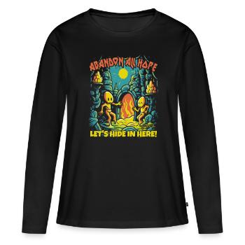 Abandonnez tout espoir : cache-cache dans le donjon - T-shirt manches longues Premium bio Femme - noir - Devant - Julia (174cm)