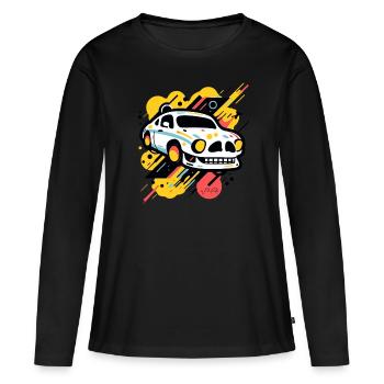Pop Colors Art Skull Car - Women's Premium Organic Long Sleeve Shirt - black - Front - Julia (174cm)