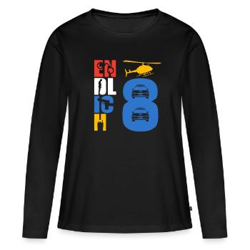 Finalement, 8 policiers - T-shirt manches longues Premium bio Femme - noir - Devant - Julia (174cm)
