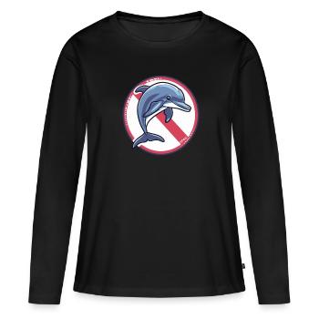Dauphins interdits : Dauphin - T-shirt manches longues Premium bio Femme - noir - Devant - Julia (174cm)