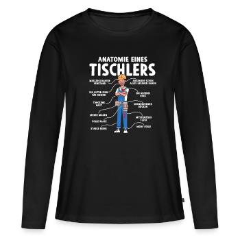 Anatomie d’un charpentier - T-shirt manches longues Premium bio Femme - noir - Devant - Julia (174cm)