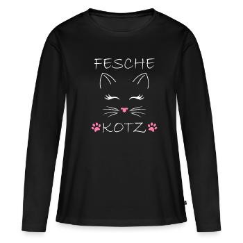 Joli vomi - T-shirt manches longues Premium bio Femme - noir - Devant - Julia (174cm)