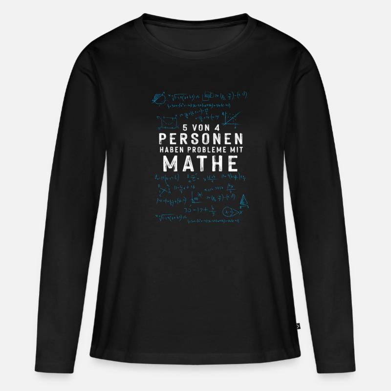 Mathe Mathematik Lehrer - Frauen Premium Bio Langarmshirt - Schwarz