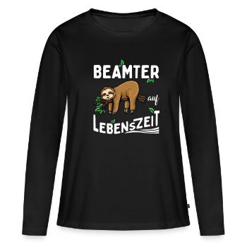Fonctionnaire à vie - T-shirt manches longues Premium bio Femme - noir - Devant - Julia (174cm)