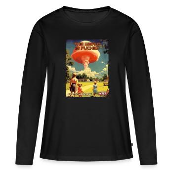 Arrêtez de vous inquiéter. Famille idyllique - T-shirt manches longues Premium bio Femme - noir - Devant - Julia (174cm)