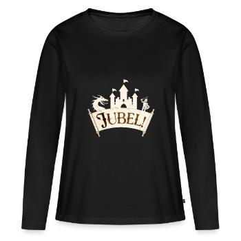 Jubel - Der Drache wird bezwungen! - Frauen Premium Bio Langarmshirt - Schwarz - Vorne - Julia (174cm)