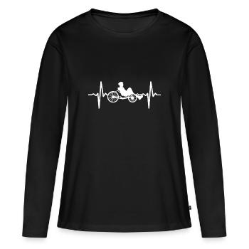 Vélo couché Vélo couché - T-shirt manches longues Premium bio Femme - noir - Devant - Julia (174cm)