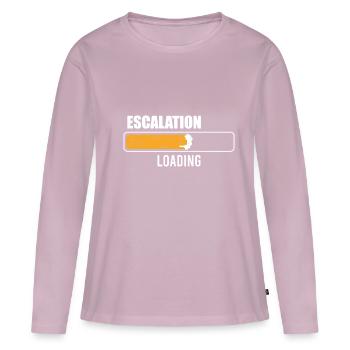 Escalade chargement de la bière - T-shirt manches longues Premium bio Femme - rose poudré - Devant - Julia (174cm)