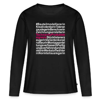 Technische Produktdesignerin Zeichnerin - Frauen Premium Bio Langarmshirt - Schwarz - Vorne - Julia (174cm)
