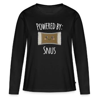 Snus Tabac Nicotine Snus suédois - T-shirt manches longues Premium bio Femme - noir - Devant - Julia (174cm)