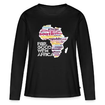 Afrika Zimbabwe Urlaub Geschenk T-shirt - Frauen Premium Bio Langarmshirt - Schwarz - Vorne - Julia (174cm)