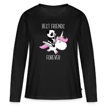 Best friends forever - T-shirt manches longues Premium bio Femme - noir - Devant - Julia (174cm)